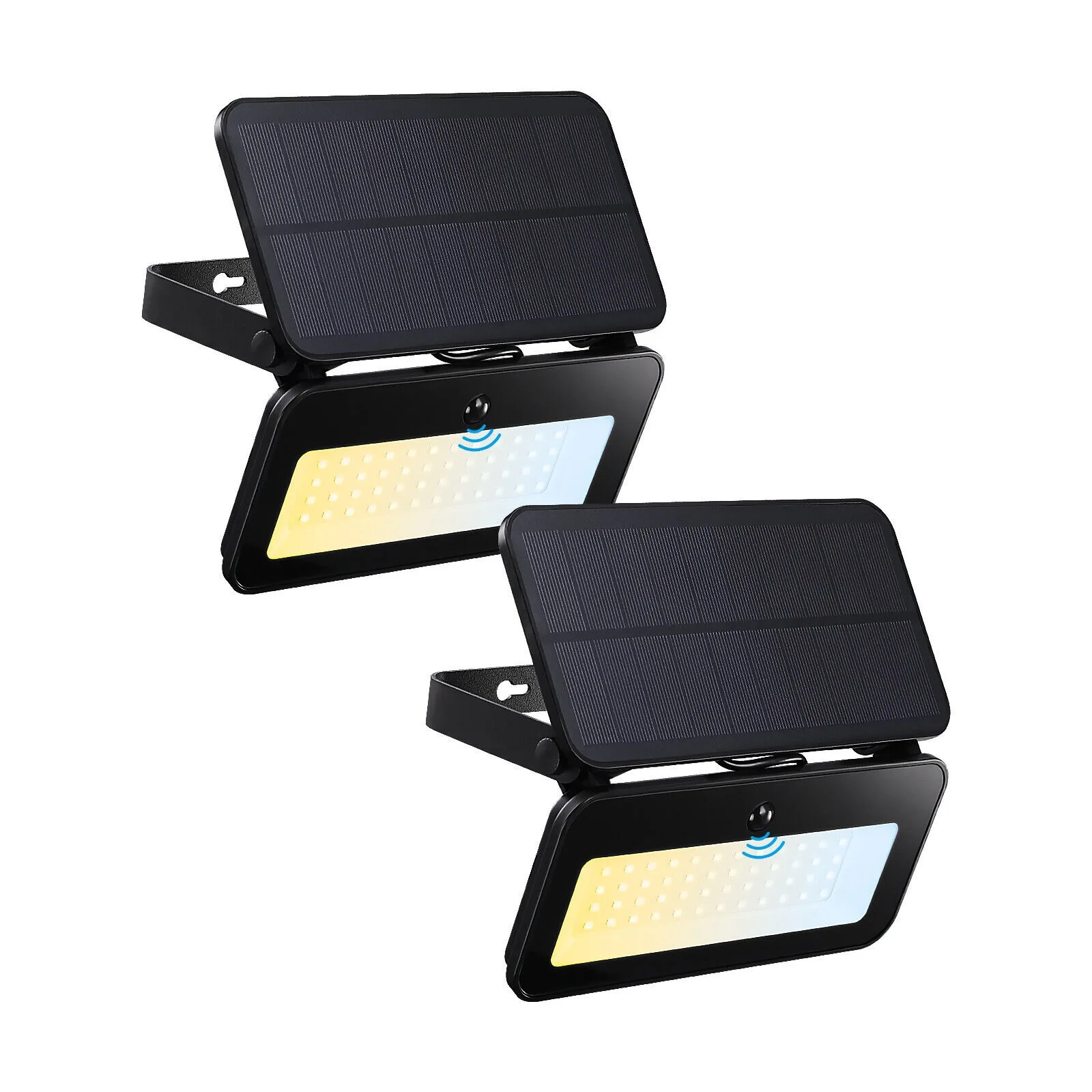 

US 2 Pack 3CCT Solar Flood Lights with Motion Sensor, Dimmable, Adjustable Head