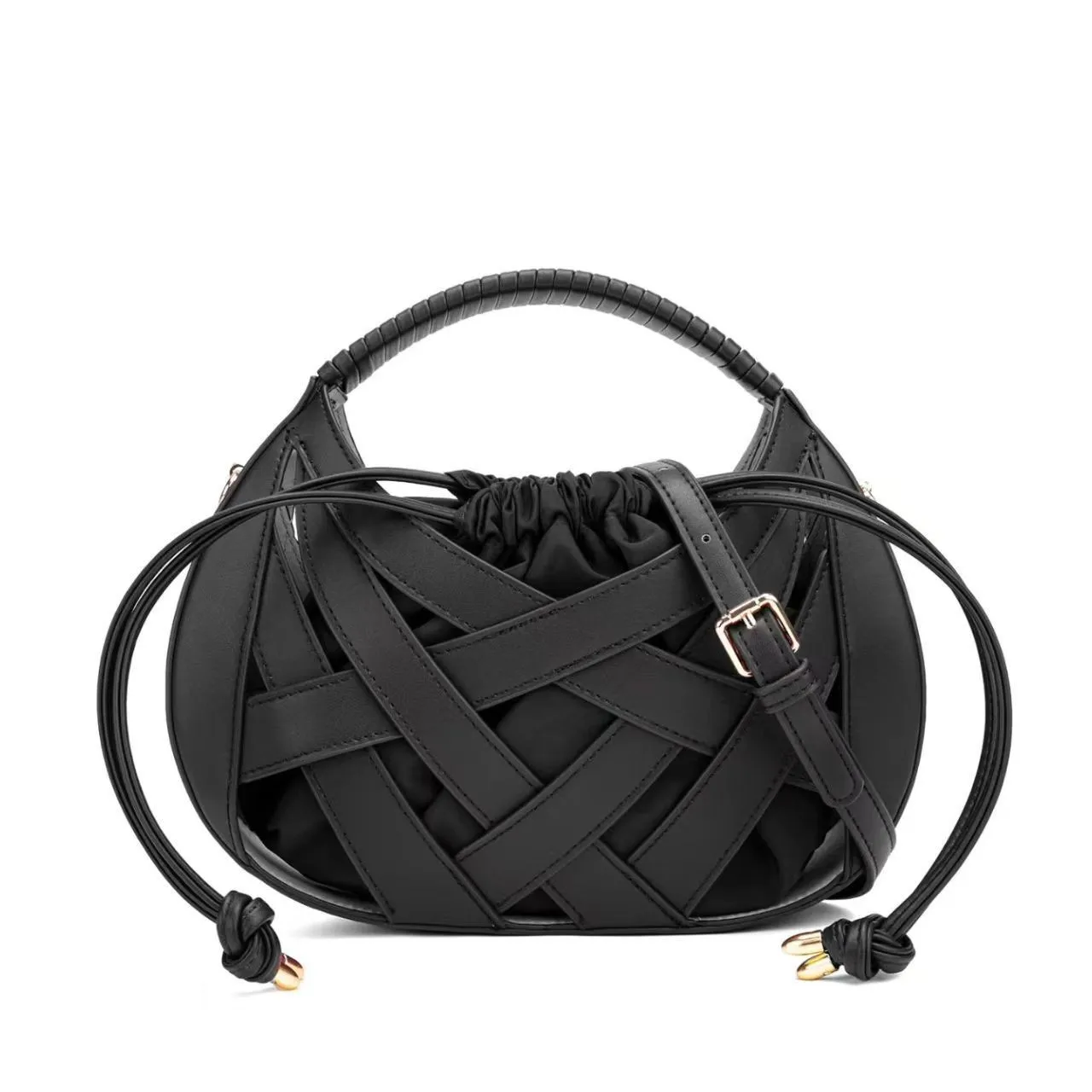 

Сумка-ведро ручной работы с треугольным узором, женская богемная плетеная сумка-клатч, летний маст-хэв, регулируемая сумка через плечо