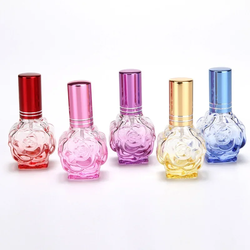 Hello Kitty Cute Simple Perfume Bottles Mini Portable Travel 10ml Cartoon Color Glass Empty Sample Bottle Spray Press Fine Mist