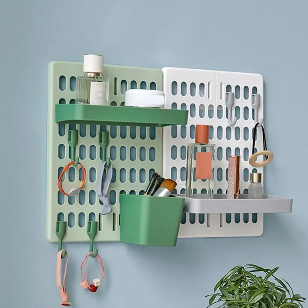 New DIY Perforated Board PP Household Multifunctional Storage Rack Punch-free Pegboard Dormitory