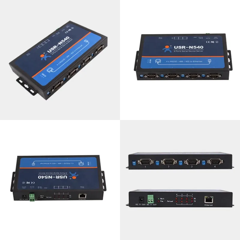 Modbus RTU para servidor TCP para automação industrial, 4 portas seriais, RS232, RS485, RS422, Ethernet, dispositivo de conversor IP, USR-N540