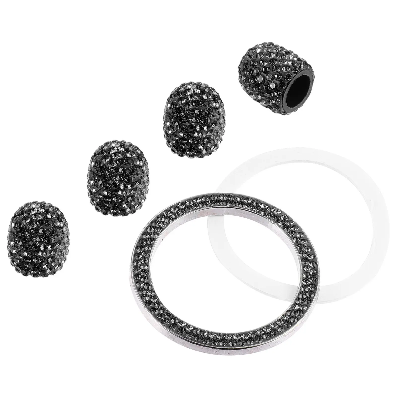 

1Set Universal Car Tire Stem Caps Rhinestone Starter Button Cover Dust Caps Auto Stem Cap Decoration Sparkling Starter Key