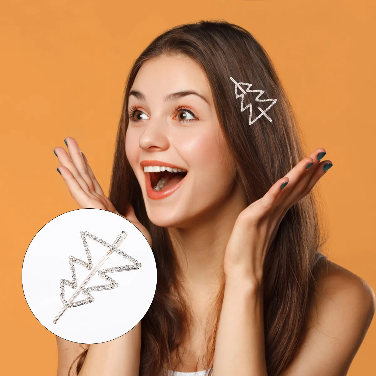 

Стильная заколка для волос в форме рождественской елки с кристаллами и стразами, модный аксессуар для девочек и женщин, праздничный подарок