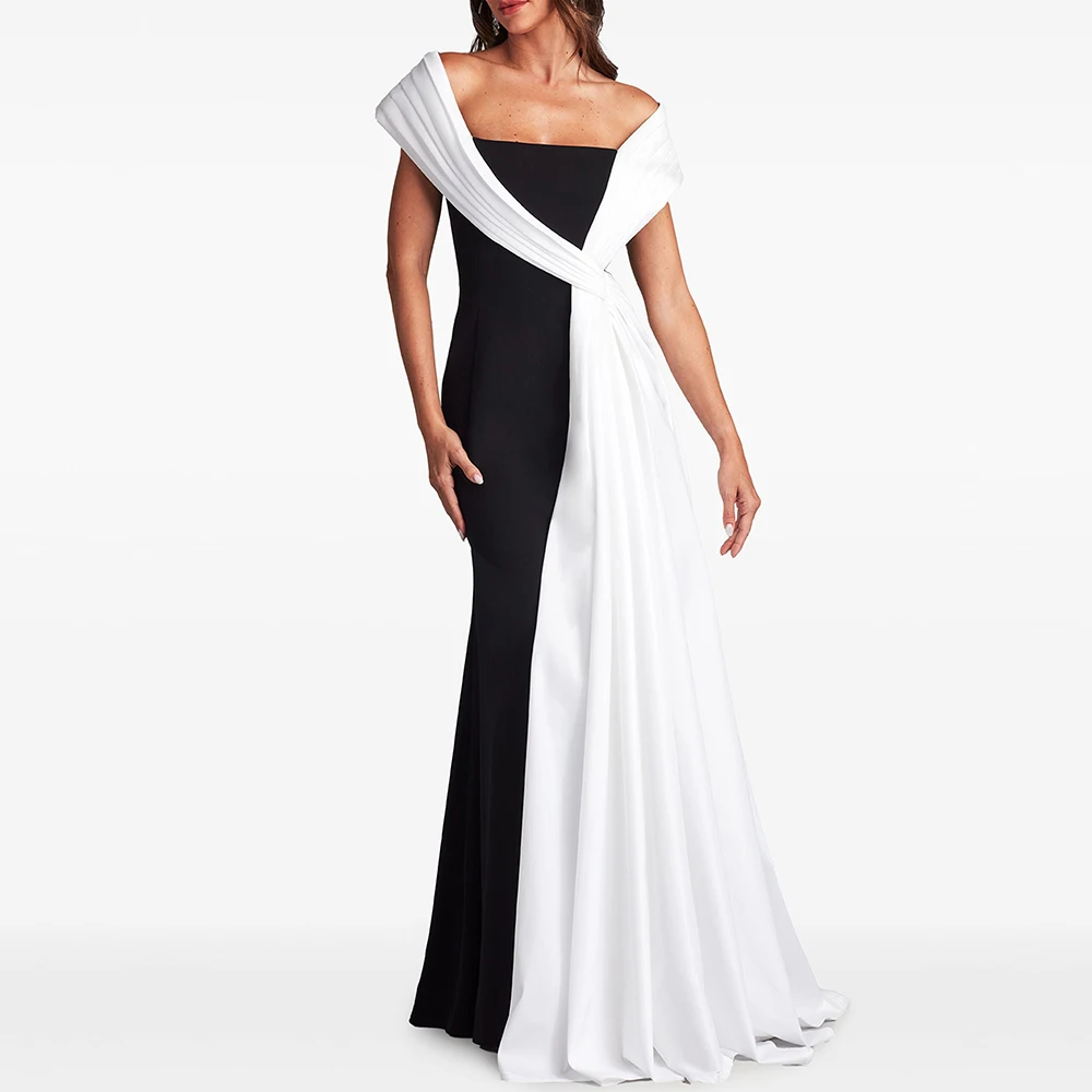 

Crepe Evening Dress For Sexy Women 정장원피스 Vestidos de festa Fashion A-Line Elegant Off The Shoulder Cocktail Party Prom Gown 2024