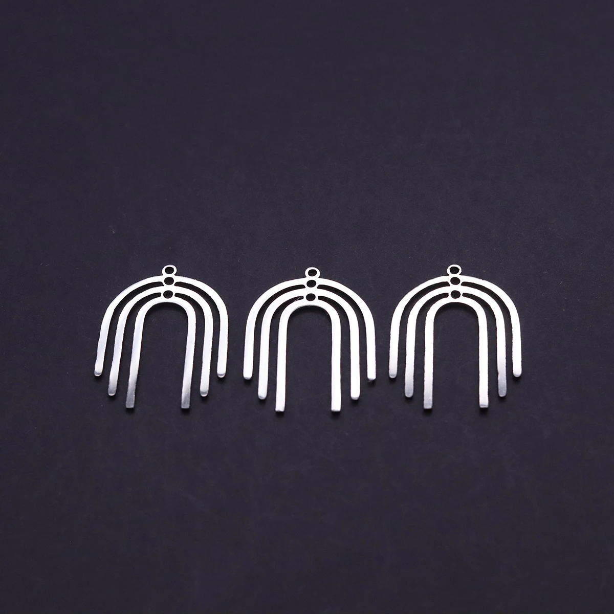 3pcs Multi-Line U Shaped Components DIY Craft Earrings Necklace Charms For Jewelry Making Craft Stainless Steel Pendant Supplies