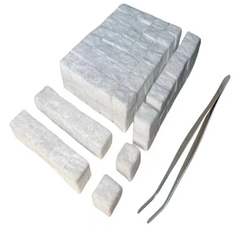  96Pcs Ceramic Wool Wick Table Top Firepit Sponges Cotton Cores Small Ceramic Wool Wick for Ethanol Fireplaces Fuels