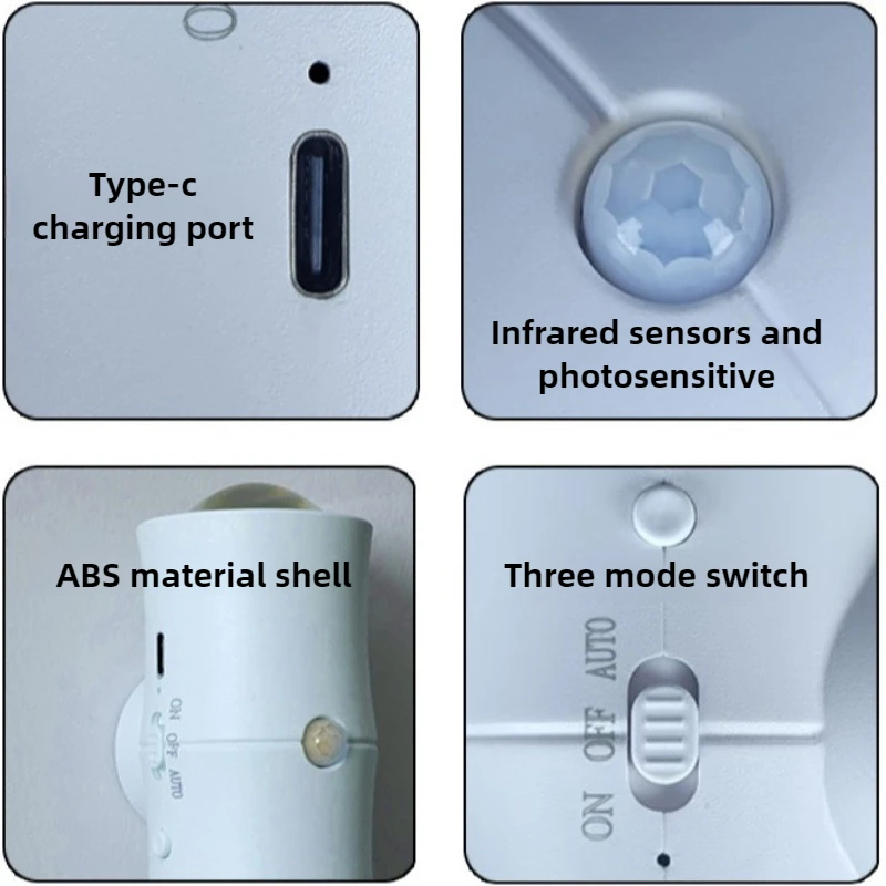 متعدد الألوان RGB ضوء الليل الحديثة الأشعة تحت الحمراء التعريفي أضواء غرفة نوم داخلية الممر ليلة مصباح شحن مصابيح الديكور