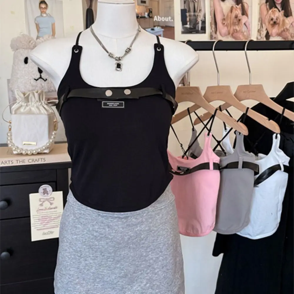 

Женский жилет с лямками на груди INS Slim Girl Youth Tank Top Cool with Chest Pad Hot Girl Crop Tops For Summer