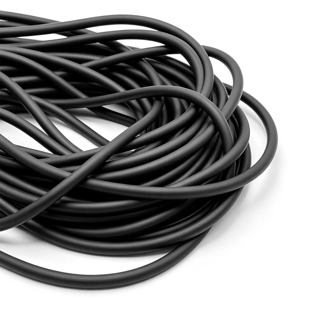 Natural Latex Sealing Strip Black Dia 6mm High Elastic Durable & Tear Resistant for Door Window Industrial Machinery Sports