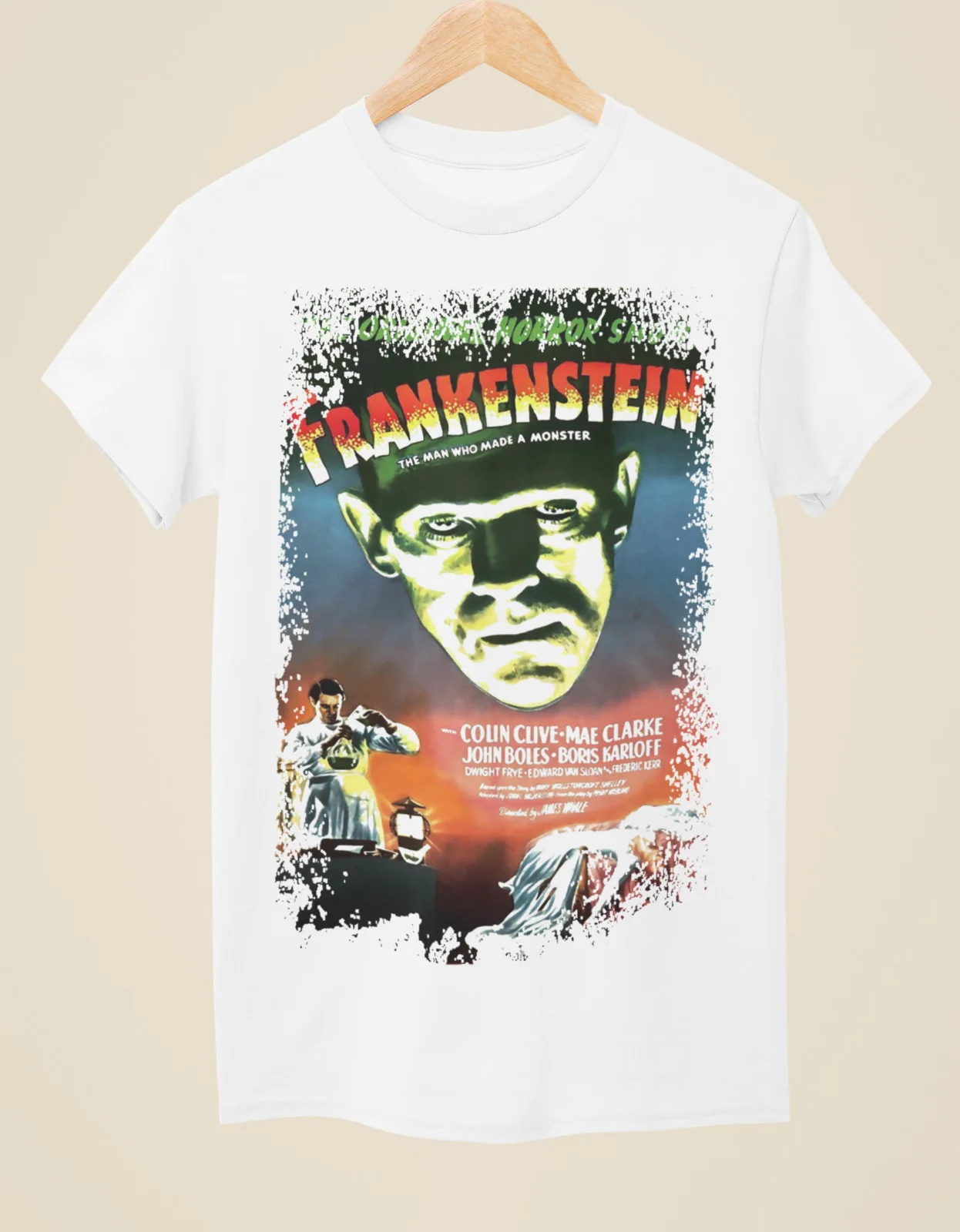 

Frankenstein (1931) - Movie Poster Inspired Unisex White T-Shirt