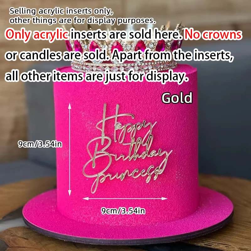 Adorno de Acrílico para Pastel con Temática de Princesa y Reina para Niñas, Decoración para Pastel de Cumpleaños, Sweet 16, Mitzvah, Baby Shower, Artículos para Fiestas y Celebraciones