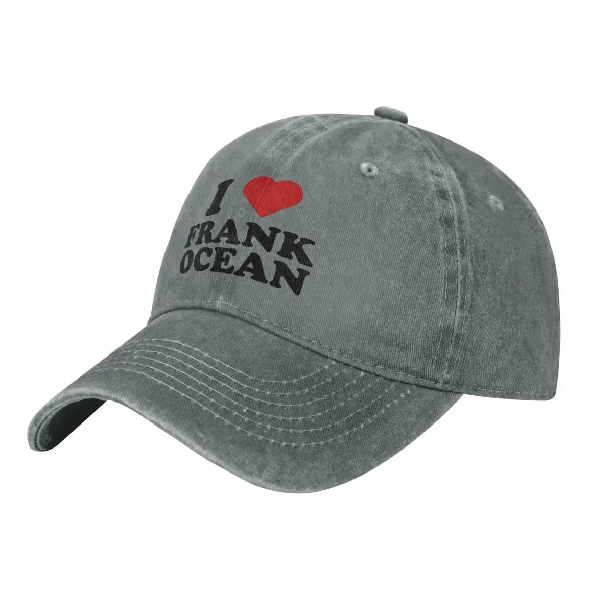 I Heart Oceans Men Women Baseball Cap Frank Hip Hop Distressed Denim Hats Cap Classic Outdoor All Seasons Travel Gift Sun Cap