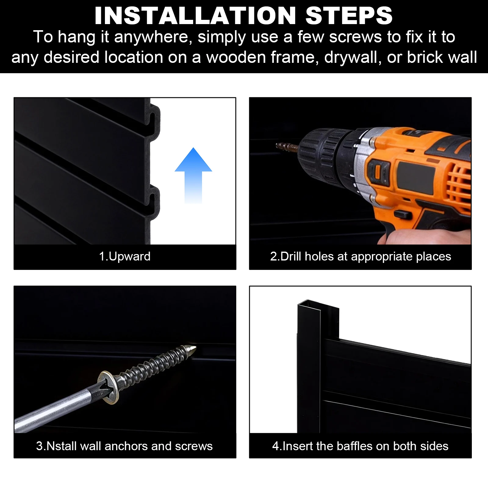 

Комплект из 2 панелей для стеллажей Slat Wall, 4 x 8 футов, ПВХ, органайзер для гаража, высокая нагрузочная способность, для дома, гаража, магазина, демонстрации и организации хранения