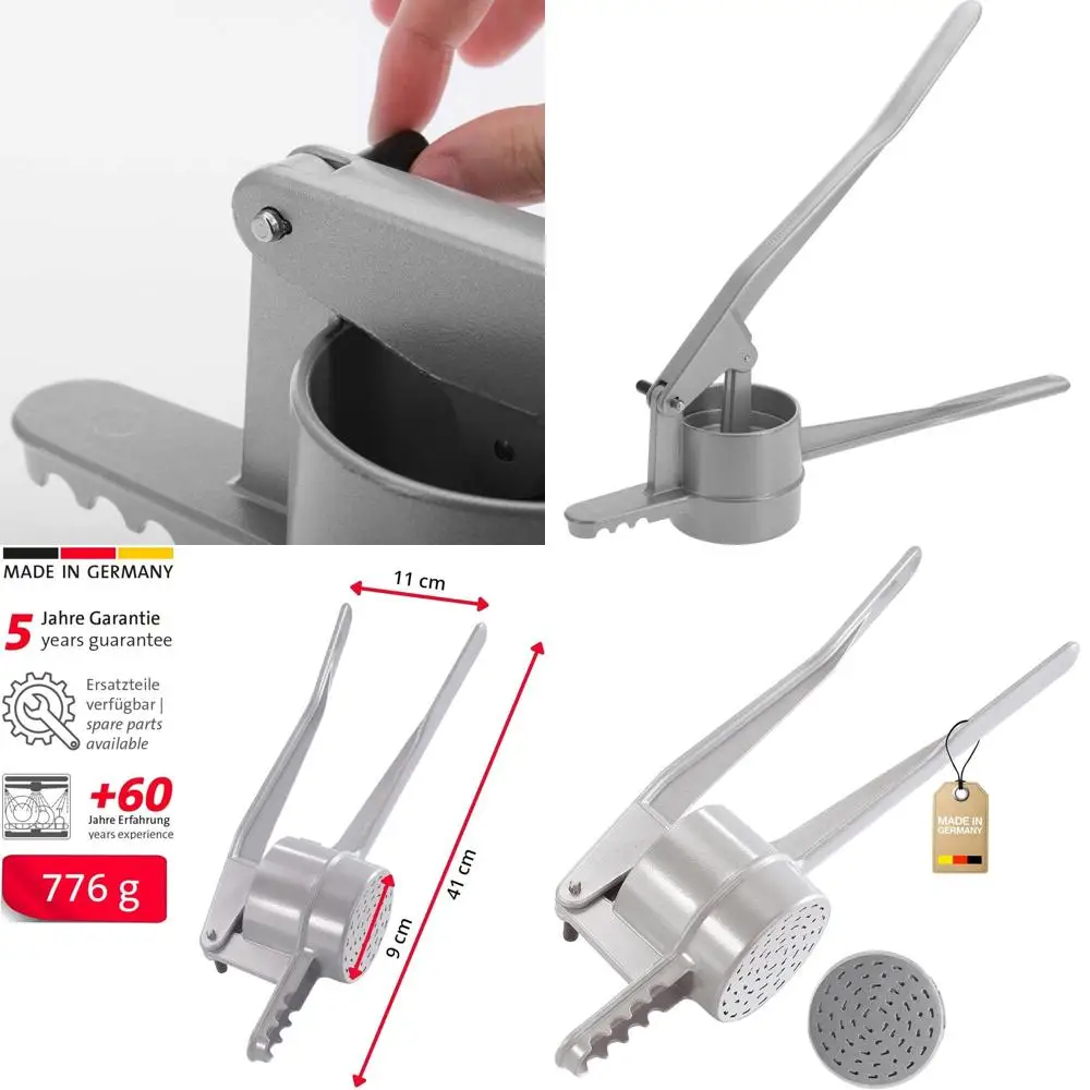 Gourmet Potato Press Spätzle Chef, 41 x 9,3 x 11 cm, silberfarben, hochwertiges Küchenwerkzeug