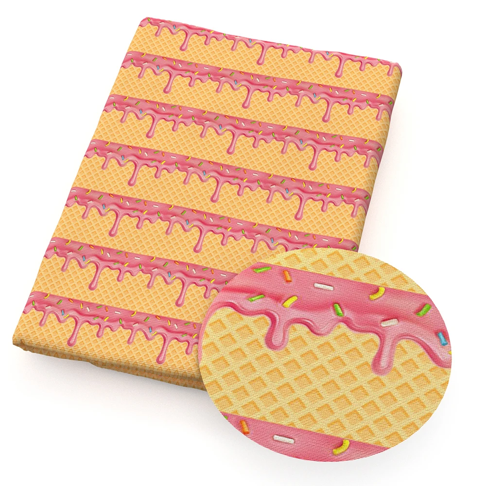 Waffles Donuts Cookies Printed Polyester Pure Cotton Material By the Meter Patchwork Tissue Sewing Quilting Fabrics Needlework