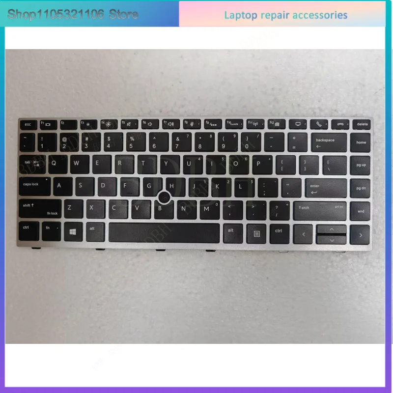 Para HP ZBook 14u G5 14u G6, teclado retroiluminado con puntero, marco plateado, EE. UU.