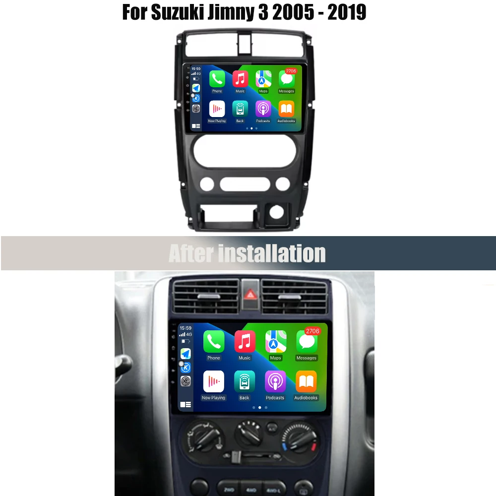 9''Android OS Autoradio Per Suzuki Jimny 3 2005 2006-2019 Lettore Multimediale Stereo Navigazione GPS IPS Touch Screen Android Auto