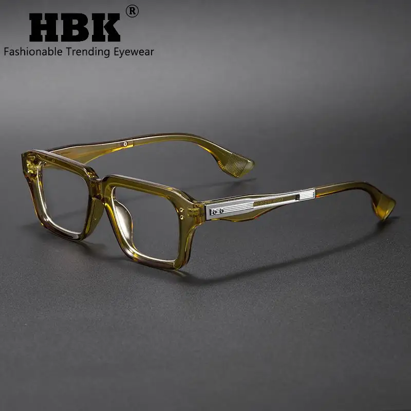 HBK Vintage Herren-Brillengestelle Marken-Brillen mit Einzigartigem Bügel-Design Luxuriöse Brillengestelle für Damen Anti-Blaulicht Lesebrillen – Detail 2