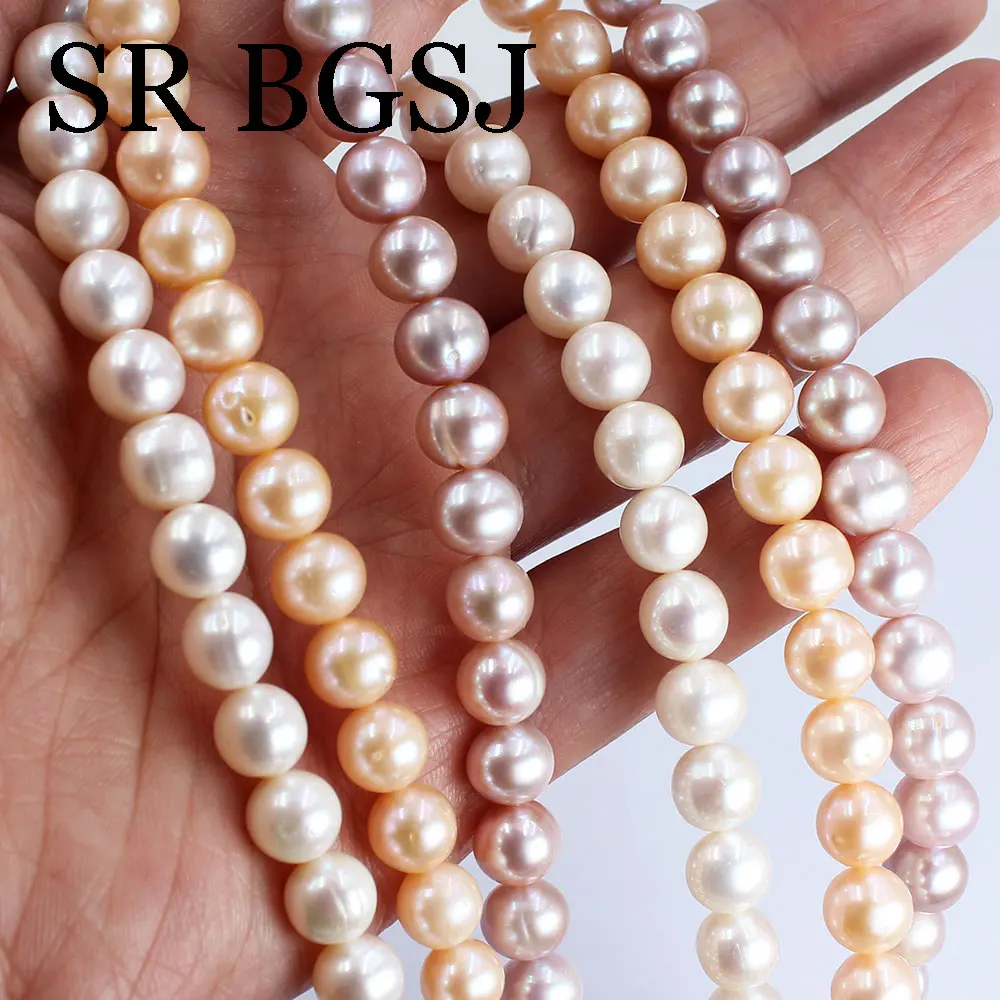 9-10mm AAA Natural Freshwater Pearl NearRound Isolation Jewelry Making DIY Charm Bracelet Necklace Accessories Loose Beads