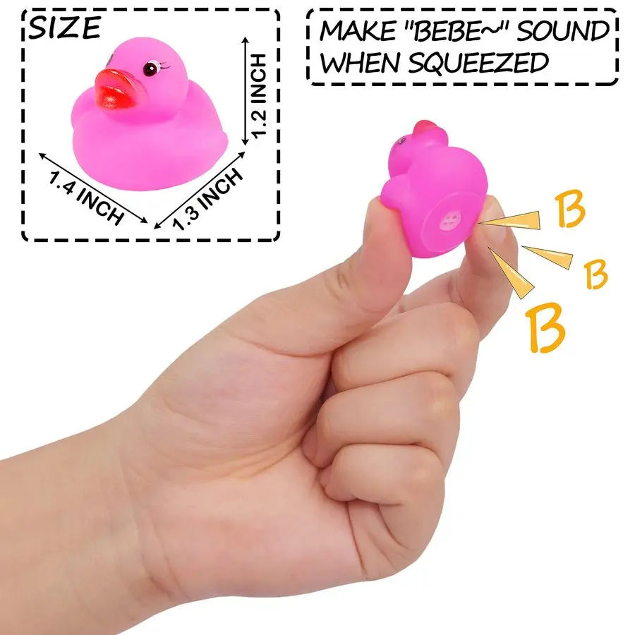 Mini juego de patos de goma, mini juguete de baño de patos de goma coloridos para niños, flotador amp Squeak, juego de juguetes de piscina de patos pequeños para fiesta infantil F