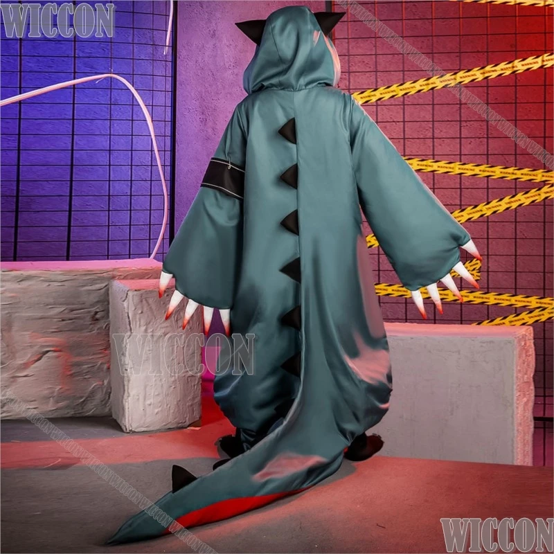 Guita Anime GACHIAKUTA Cosplay Dinosaur Pajamas Green Jumpsuit Green Wig Girl Woman Halloween Comic Con Outfit Party Roleplay view 6