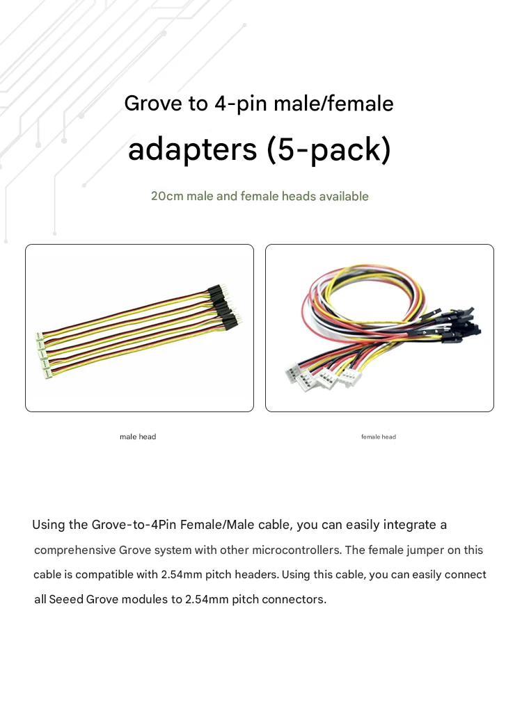 Grove To 4pin Dupont Cable Male Female 20cm 2pcs