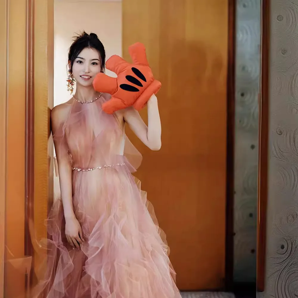 

Ele Pink One-oulder Long Dr Women's New 2024 Wedding Dr Par Evening Gown ort Sve Choker Strap Floor Length