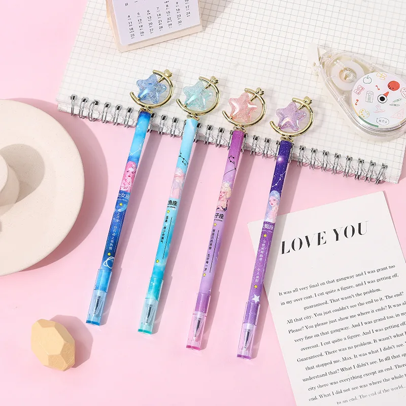 

12 Pcs Creative The Twelve Constellations Girl Gel Pen Student High-value Gift Pen Writing Supplies
