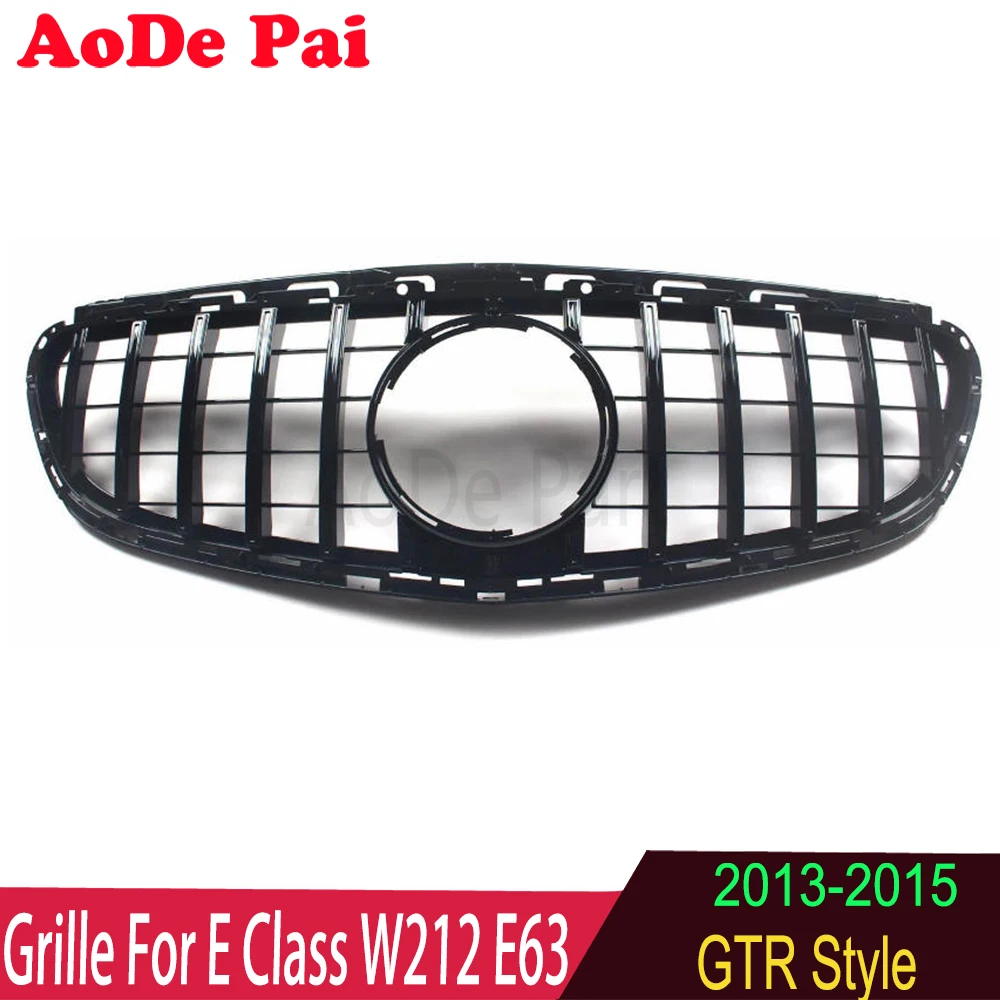 W212 E63 Grille ABS GTR Panamericana Style Front Bumper Mesh Hood Grille Grill Hood For Mercedes E Class E63 2013 2014 2015
