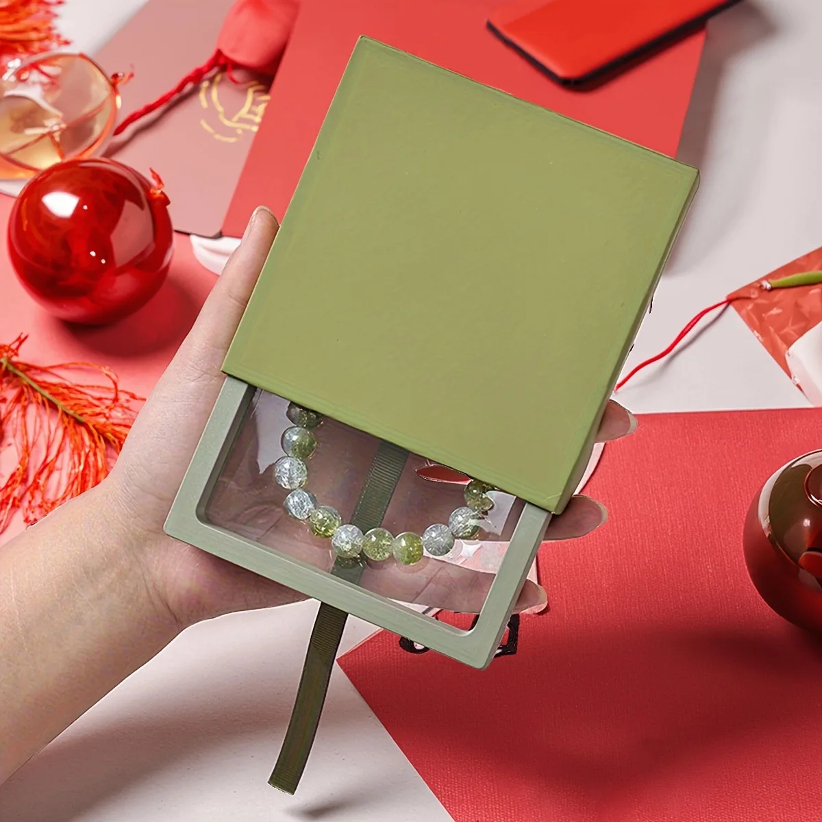 3-teiliges Set, transparente schwimmende Präsentationsbox in 3 Größen, Schmuckaufbewahrungsbox aus Kunststofffolie, Schmuckverpackungsbox/Geschenkbox