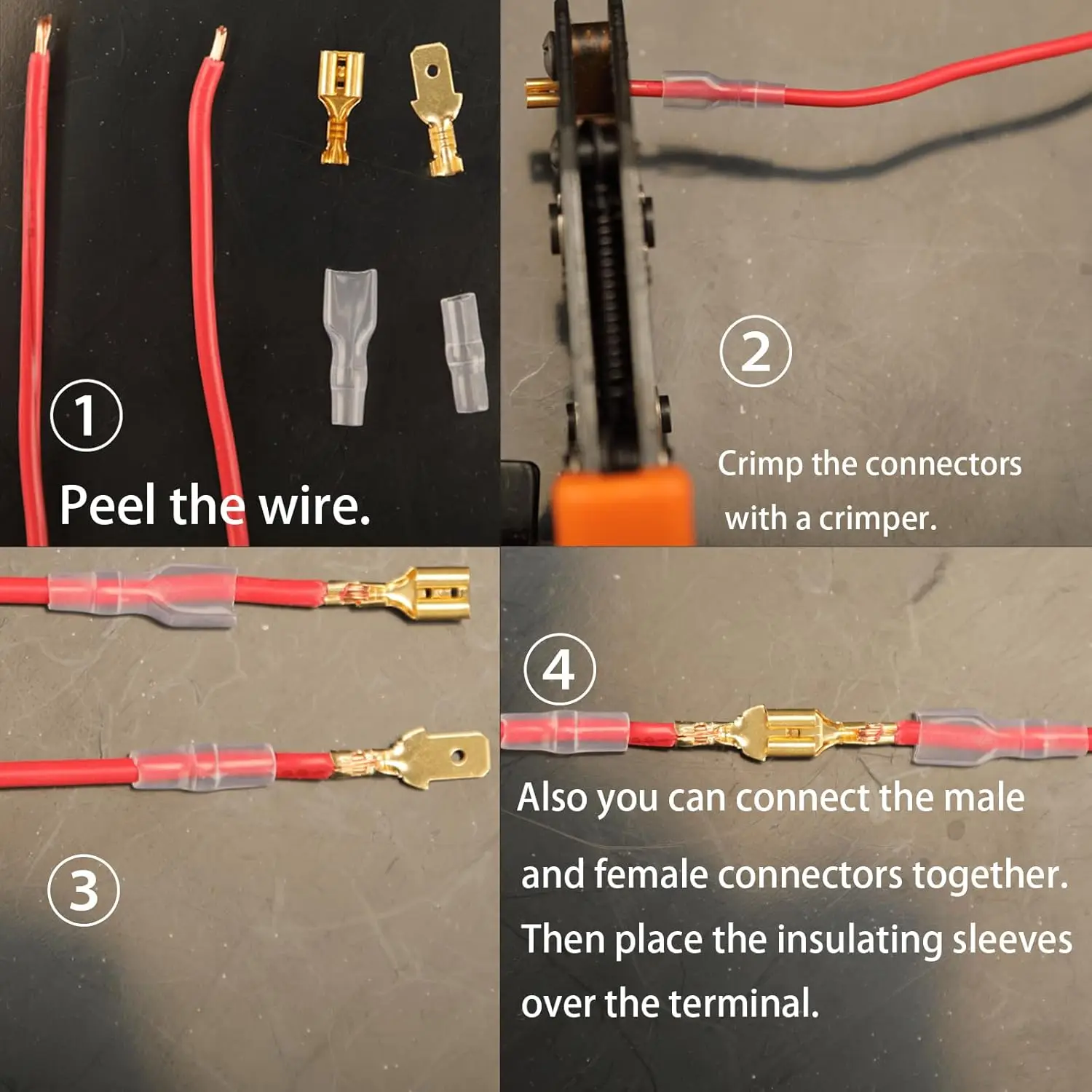 480pcs 2.8mm 4.8mm 6.3mm Male and Female Spade Connectors Kit Insulating Sleeve, Crimp Connectors Crimp Terminals Electrical image 5