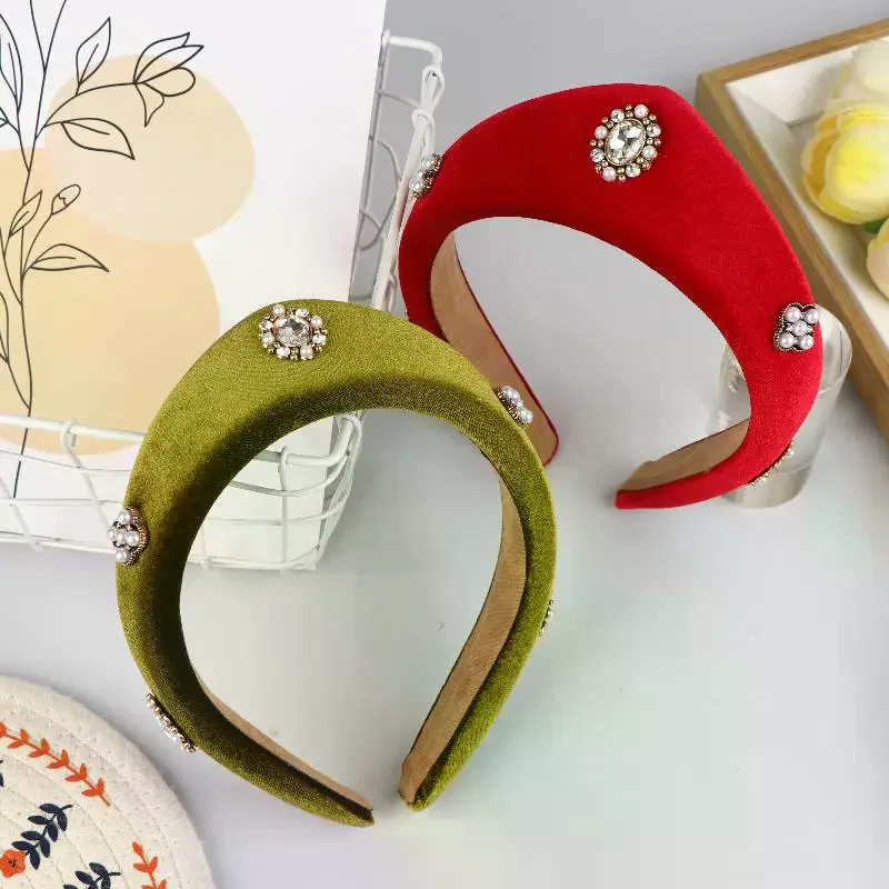 Bandeau en velours pour femmes, nouveau bandeau en épingle à cheveux rétro britannique européen et américain pour filles, couvre-chef de loisirs à domicile