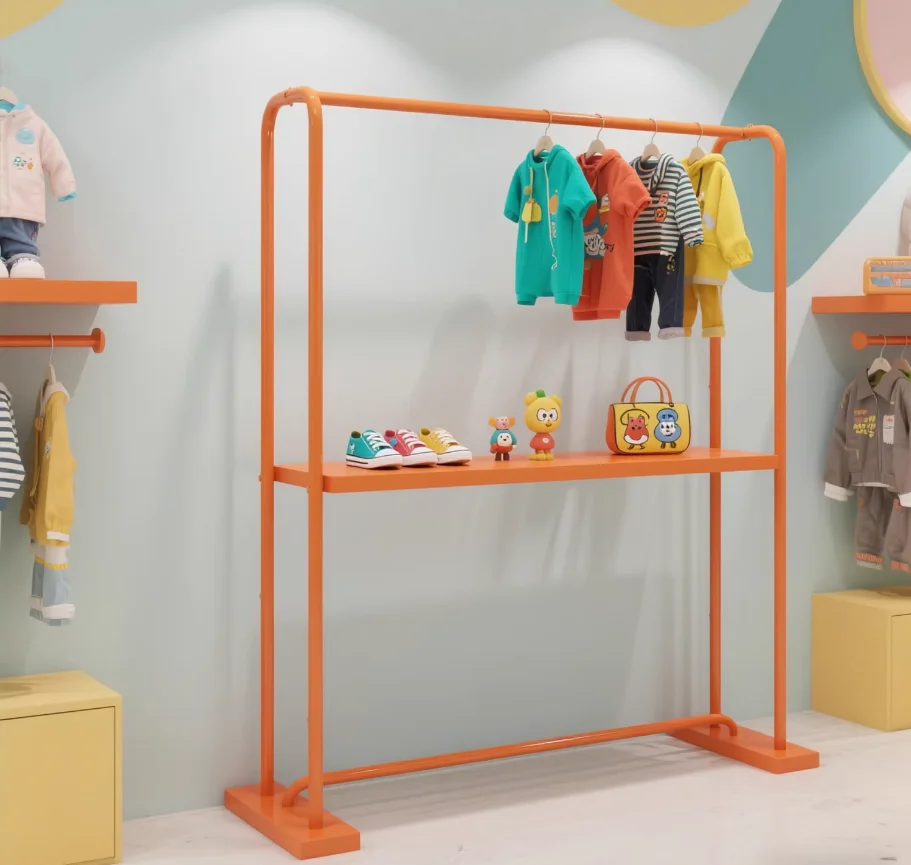 

Двусторонняя вешалка-стойка для одежды Nakajima от Advancedcelebrity, для детских магазинов и магазинов товаров для мам и малышей, простой стильный дизайн