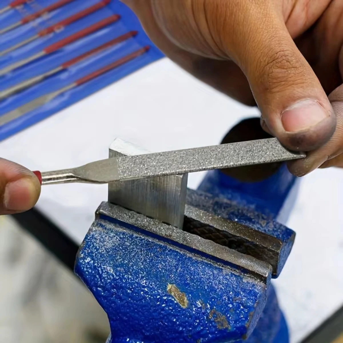 10 قطعة مجموعة مبرد إبرة الماس 3x140 مللي متر مجموعة مبرد إبرة صغيرة للحجر الزجاج المعادن نحت الحرفية أدوات يدوية مجموعة مبرد إبرة #2