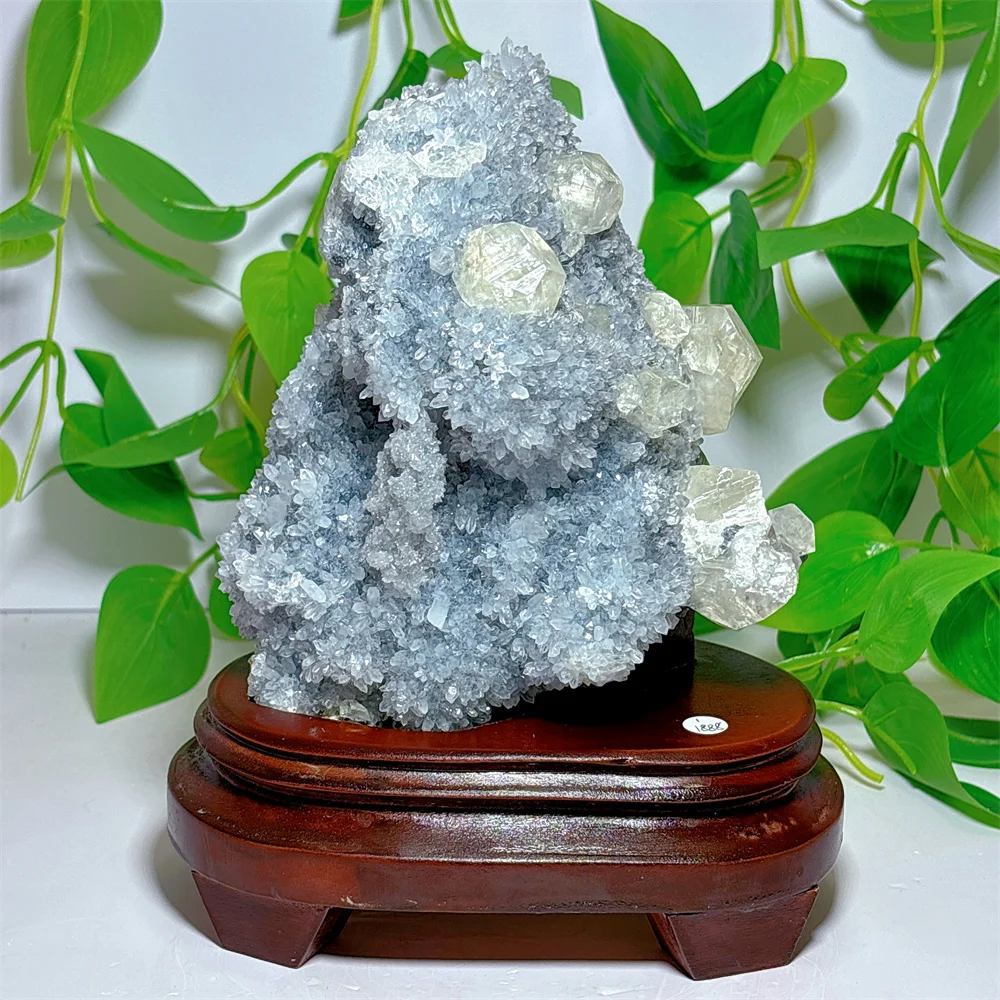 Druzy With Calcite Symbiotic Specime Crystal Natural Stone Quartz Stone Minerals Garden Decorations Reiki Energy Healing Love