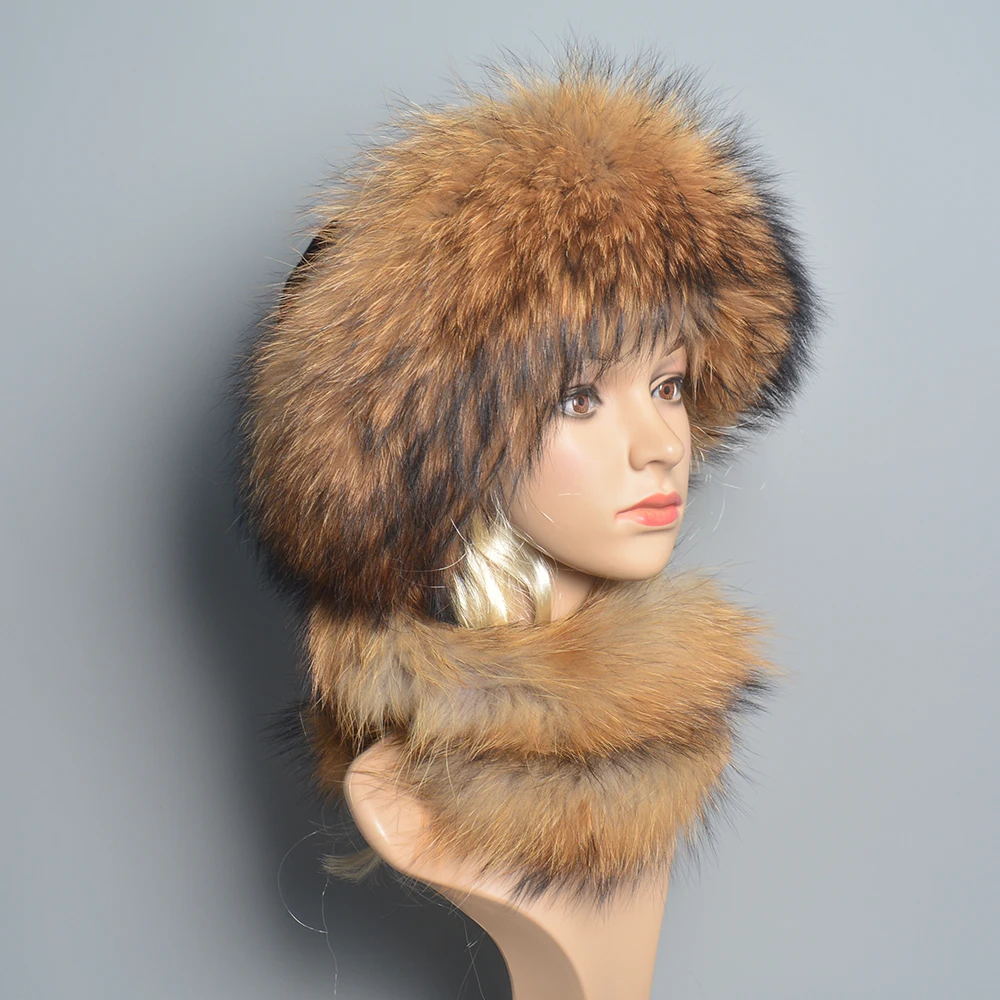 Real Fox Fur Hat Female Pompom Beanie Hat Natural Raccoon Fur Cap Rex Rabbit Fur Top Fall Beanies for Women Cap Winter Bonnets