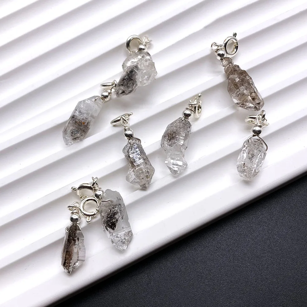 1 Stück natürlicher Herkimer-Diamant, doppelt abgeschlossen, roher Kristall, Energie, echter Edelstein für DIY-Geschenkheilung – Detail 3