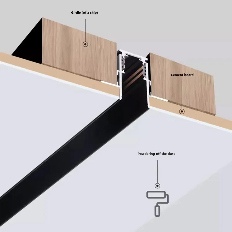 

Emitting Diode Lighting Magnetic Rail Light Rail Aluminum Recessed Track Accessories Products Track Lights