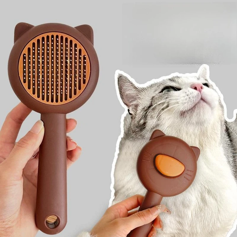 

Pet Slicker Brush Self Cleaning Shedding Brush Cat Floating Hair Removal Massage Comb Pet Grooming Accessory for Dogs Cats