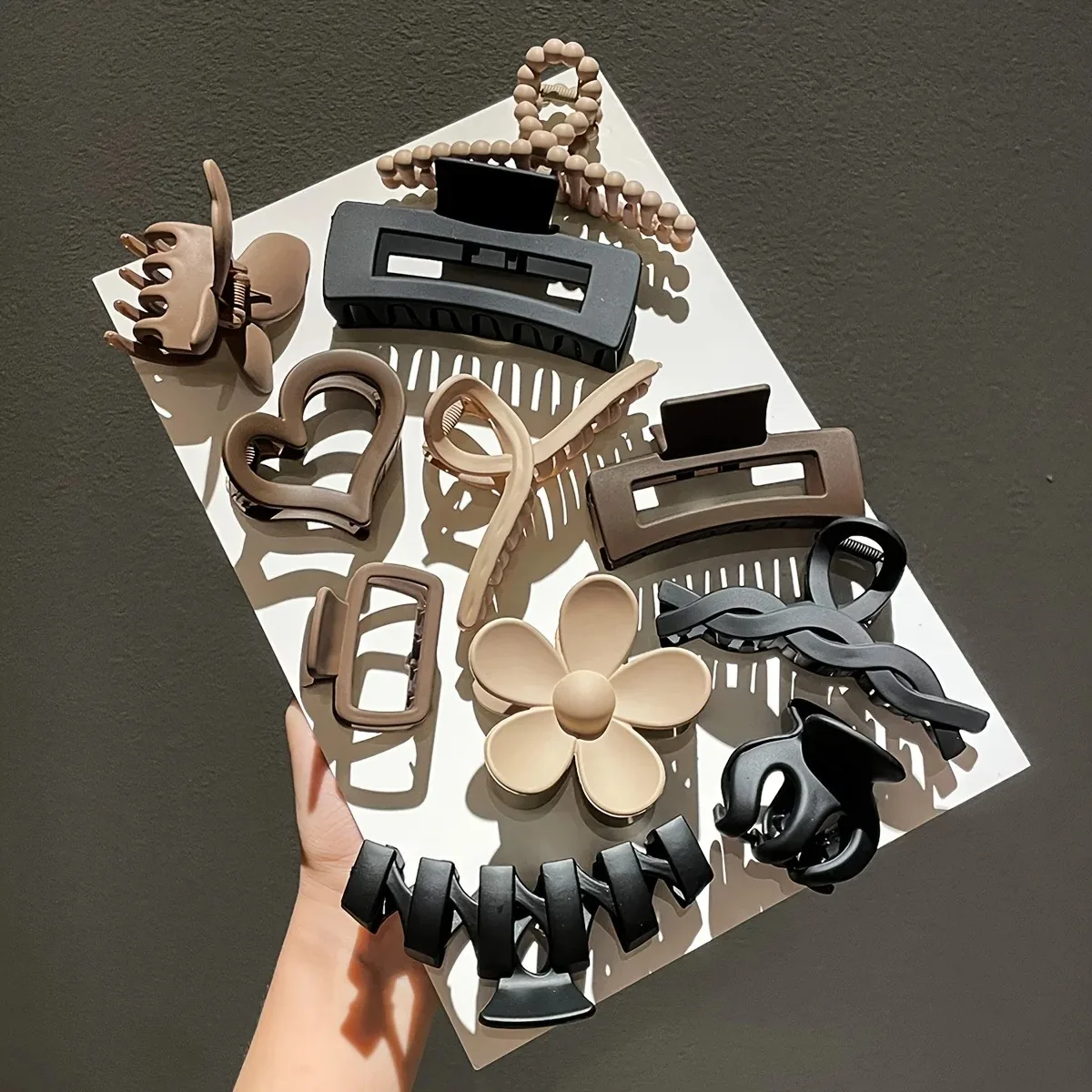 11 Uds. Accesorios para el cabello con clip de tiburón mate de alta calidad para peinar el cabello y sombreros elegantes