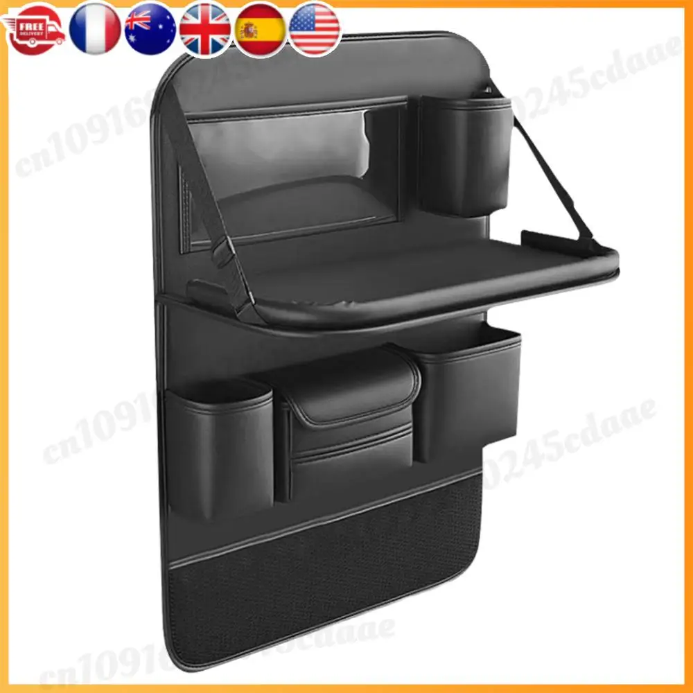 

Автомобильный органайзер на заднее сиденье со складным подносом, сумка для хранения на спинку автомобильного сиденья, водонепроницаемая искусственная кожа для подголовника заднего сиденья