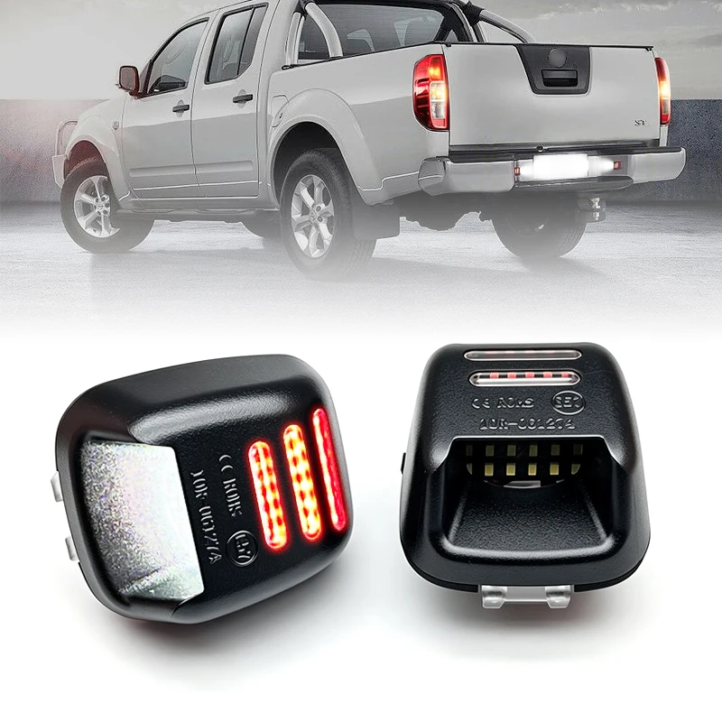 

2Pcs For Nissan Frontier Navara D40 Armada Titan Xterra For Suzuki Equator 2009-2012 White+Red LED License Number Plate Light