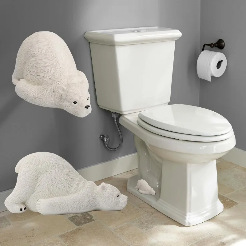 Home Decoration Resin Decorations Cute Polar Bear Toilet Bolt Cap American Home Decoration Daily Necessities Gifts Resin Crafts