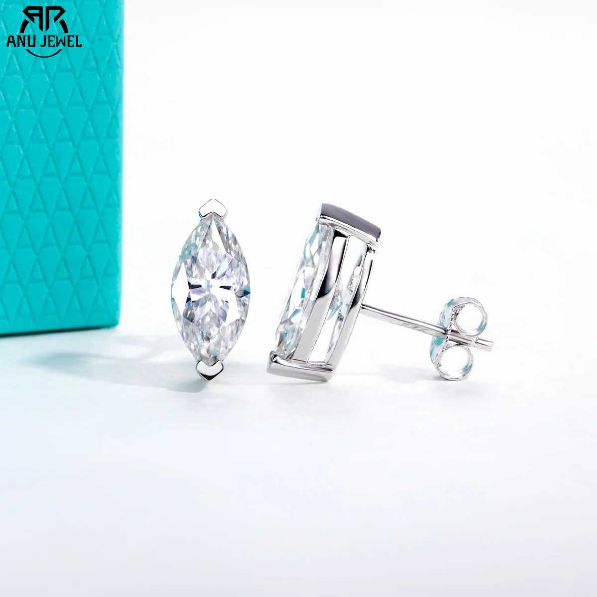 

(7)Jewel 1cttw-6cttw Серьги с муассанитом маркизы, стерлинговое серебро 925 пробы, цвет D, VVS1, классические серьги-гвоздики с муассанитом для женщин