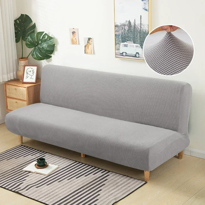 3-seat Sofa Bed Cover Without Armrest Convertible Sofa Bed Cover Non-slip Elastic Jacquard Sofa Cover Stretch Slipcovers