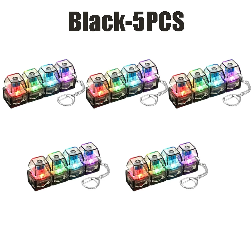 1-10PCS Toetsenbord Fidget Speelgoed LED Crystal Keycap Sleutelhanger Stress Relief Vingertop Gadget Decompressie Speelgoed Clicker Fidget Speelgoed