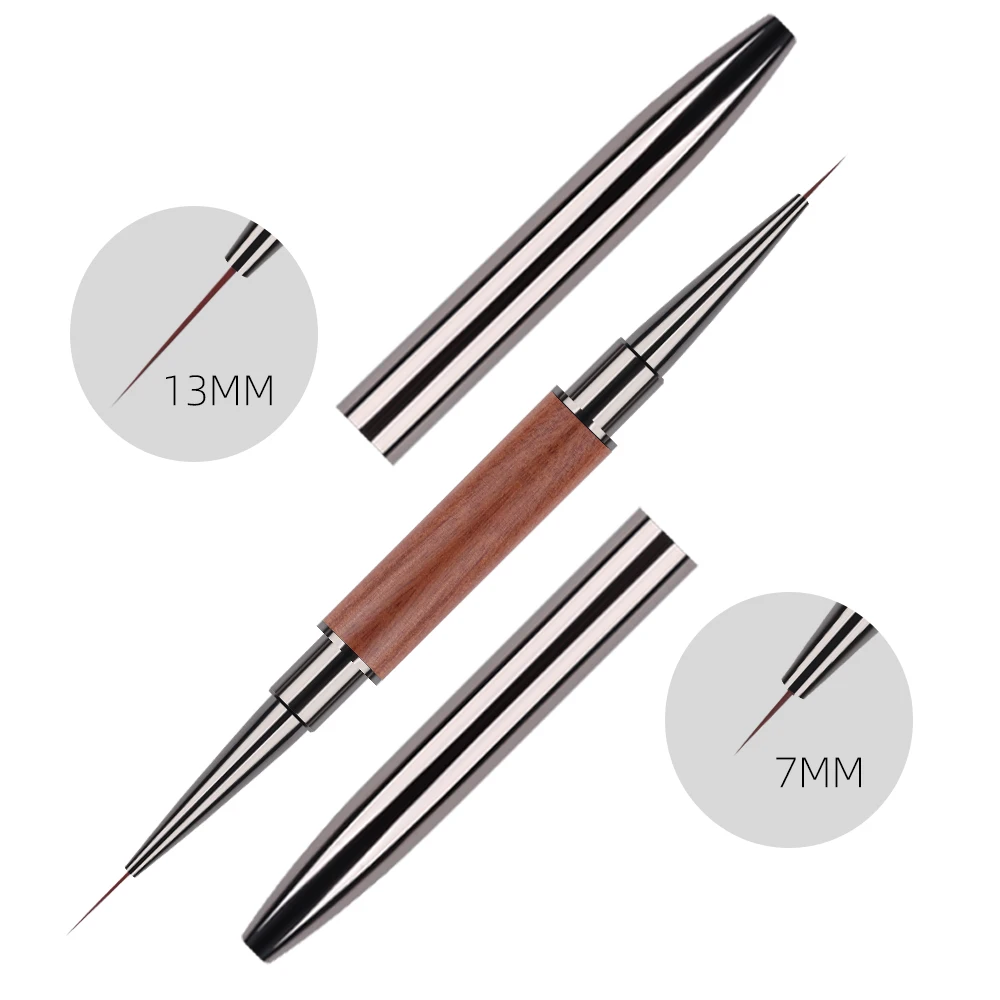 Black Double Head Crystal Handle Drawing Brush for Nail Art