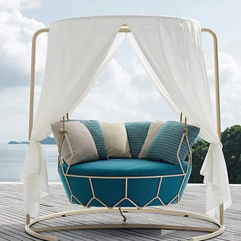 Customized Outdoor Swing Basket Balcony Indoor Home Stainless Steel Terrace Glider Outdoor Rocking Chair to Swing