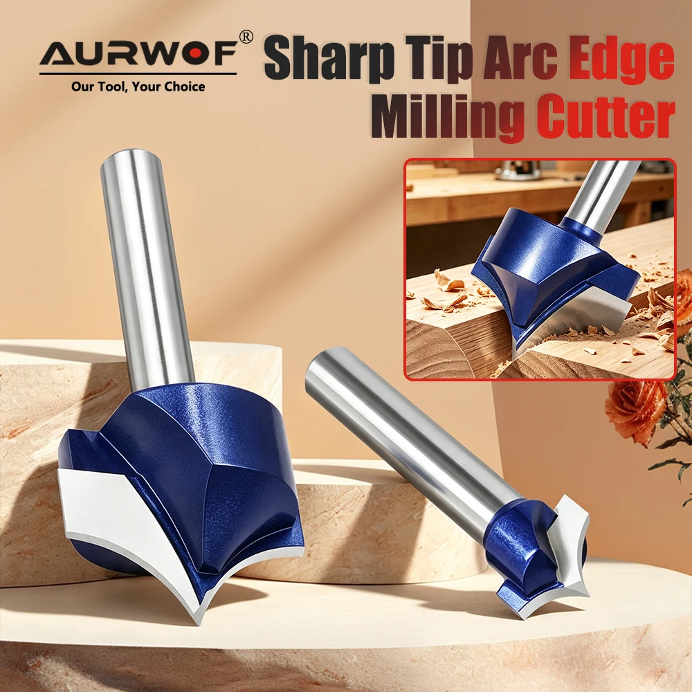 AURWOF Tapered Ball Nose Router Bit 1/4