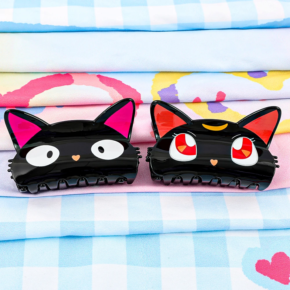 Sweet Cute Sailor Moon Cartoon Cat Design Acrylic Hair Claw Clips Fashion Hair Accessories for Girls - view 6